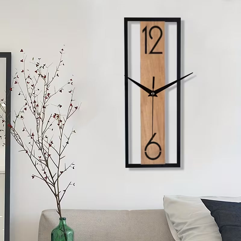 Rectangular Wooden Wall Clock