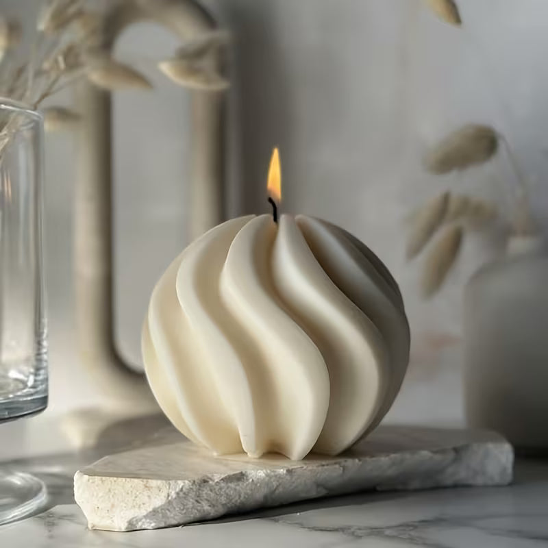 Modern Geometric Rotating Candle