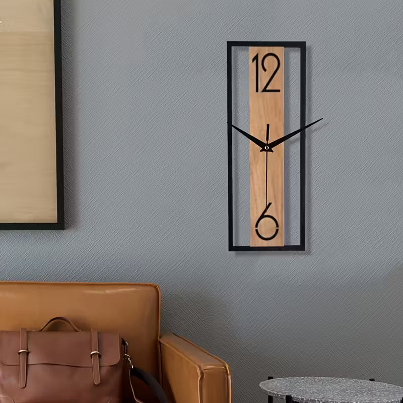 Rectangular Wooden Wall Clock