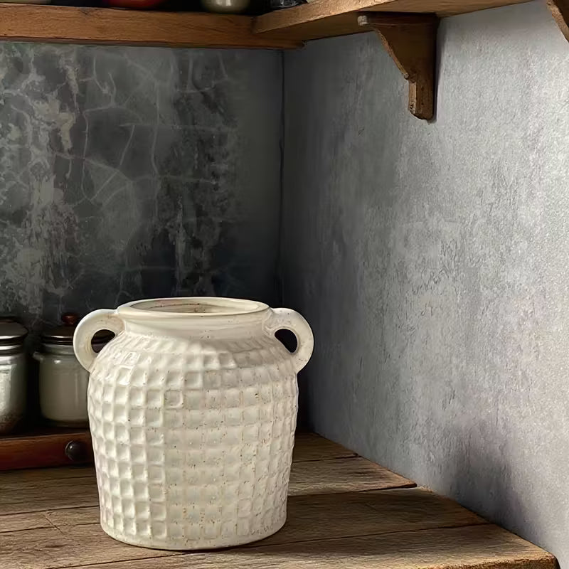 Vintage Double Handle Ceramic Vase