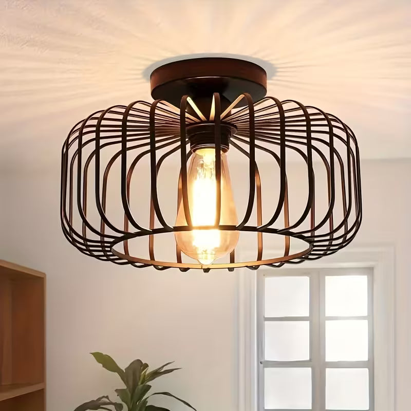 Modern Black Semi-Flush Ceiling Light