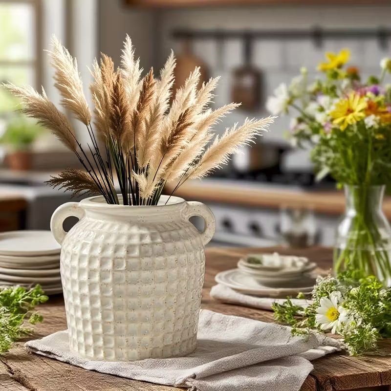 Vintage Double Handle Ceramic Vase